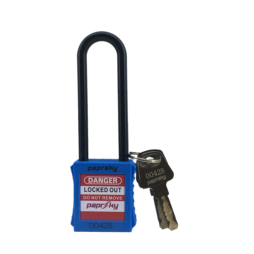 Safety Lockout Dielectric Padlock Blue Color PS-LOTO-PPNR-76 Dielectric Long Shackle